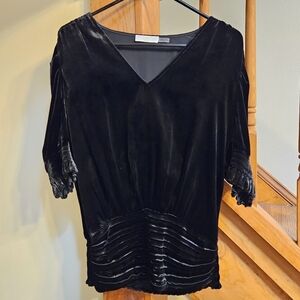 Ramy Brook Silk Blend Velvet Blouse Glam Cocktail Small NWOT